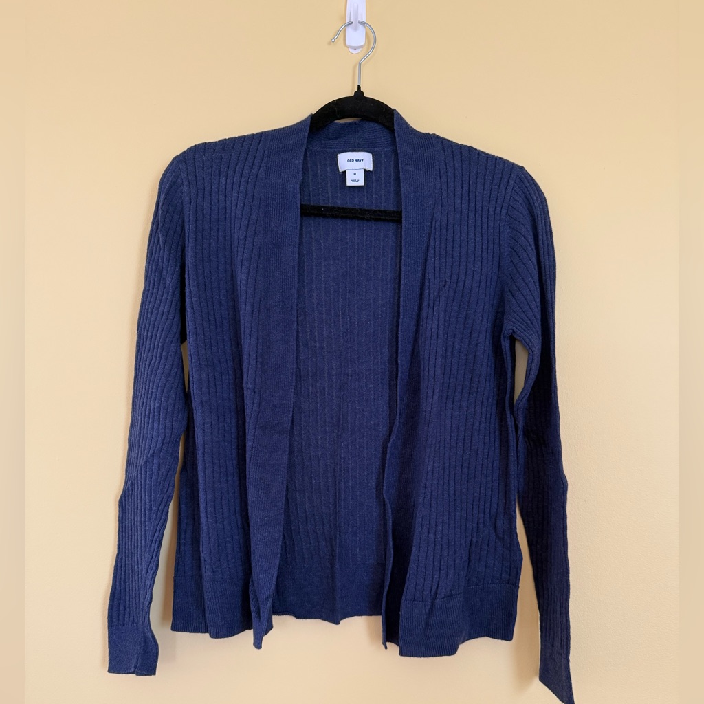 Euc Old Navy Ribbed Sweater Cardigain - Navy, Med